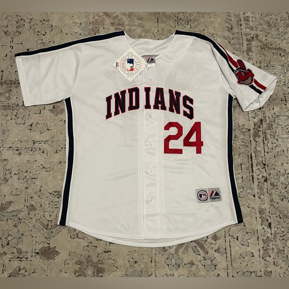 Majestic Authentic Cleveland Indians Manny Ramirez Throwback Jersey Men’s Sz: XL - Picture 1 of 8